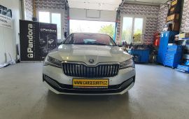 Škoda Superb L&K zabezpečeno autoalarmem Jablotron CA-2103 a vypnutí start stop systému